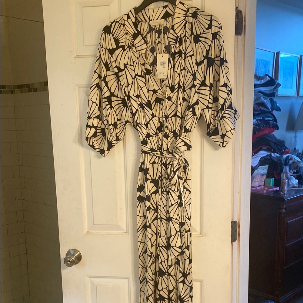 Anthropologie, Macy's Black and White Dolman Sleeve Jumpsuit